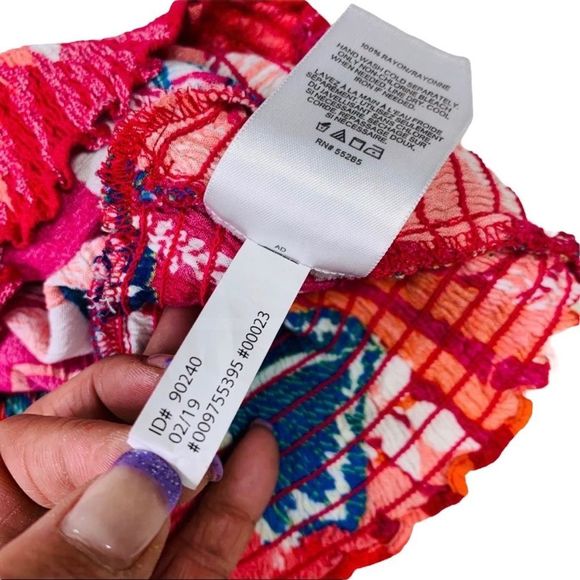 Express Pink Floral Off the Shoulder Blouse - Medium - Picture 7 of 8